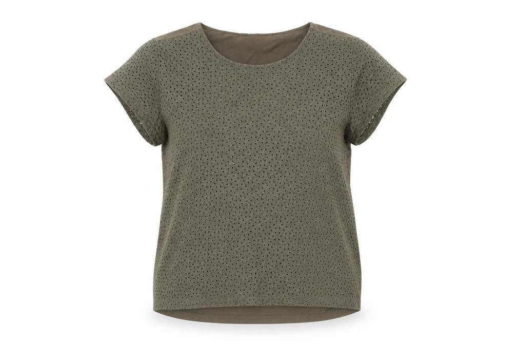 Womens UK Size 16 White Label Green Basic T-Shirt