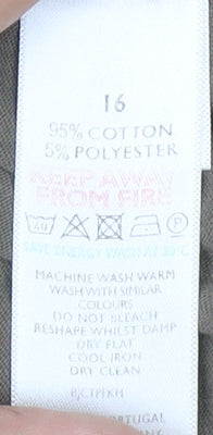 Womens UK Size 16 White Label Green Basic T-Shirt
