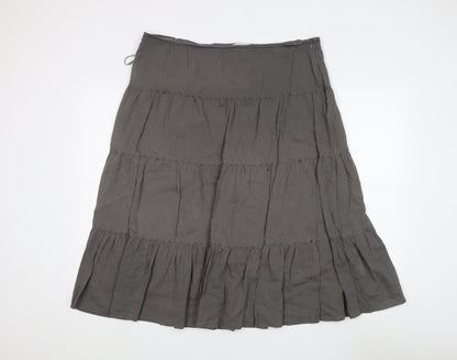 Evie Women's Grey Peasant Midi Skirt Size 16