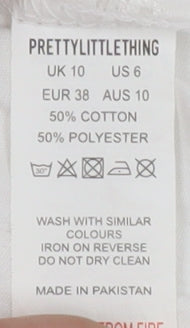 PrettyLittleThing Women's White Short Sleeve Dress