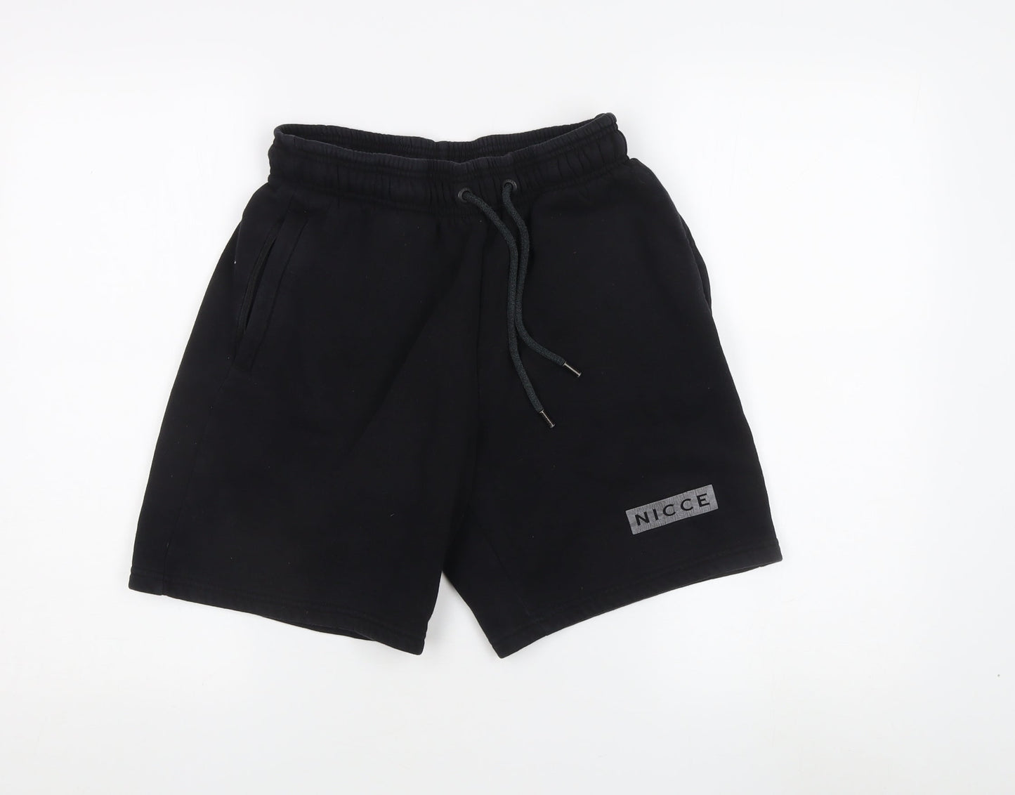 NICCE Men's Black Sweat Shorts, Size S, Casual Wear