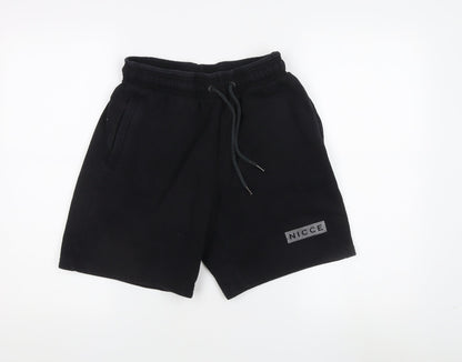 NICCE Men's Black Sweat Shorts, Size S, Casual Wear