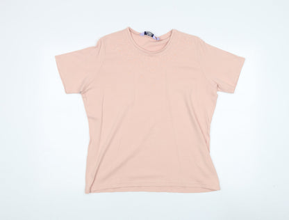 Honor Millburn Women's Pink Embroidered T-Shirt L