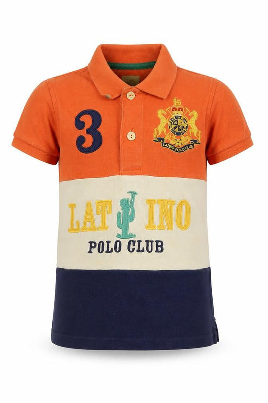 Joules Boys Orange Polo Shirt, 4 Years, Colourblock, Casual Wear