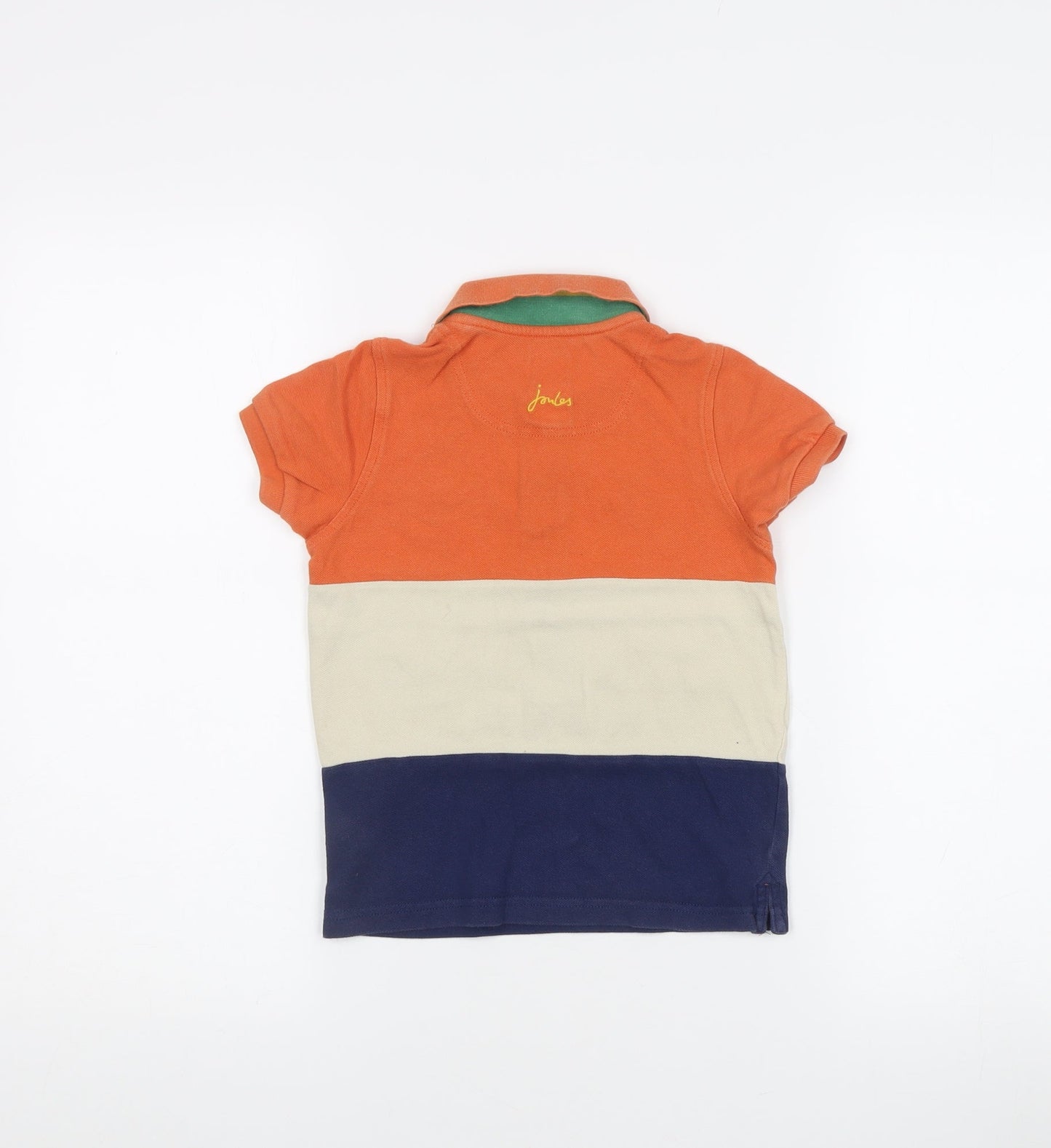 Joules Boys Orange Polo Shirt, 4 Years, Colourblock, Casual Wear