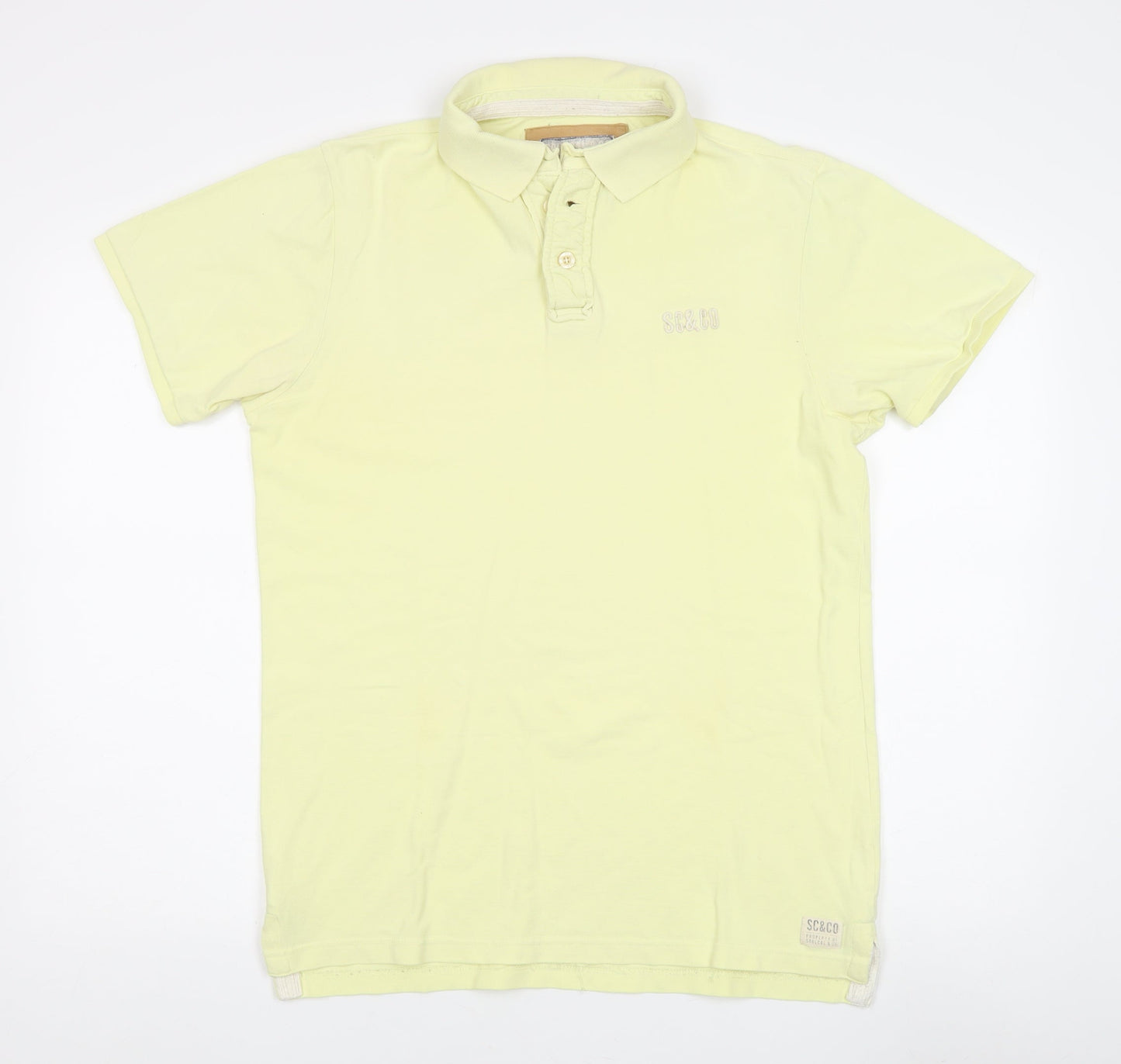 SC&Co Men's Yellow Polo Shirt Large Cotton