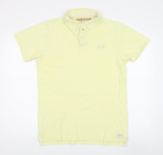 SC&Co Men's Yellow Polo Shirt Large Cotton