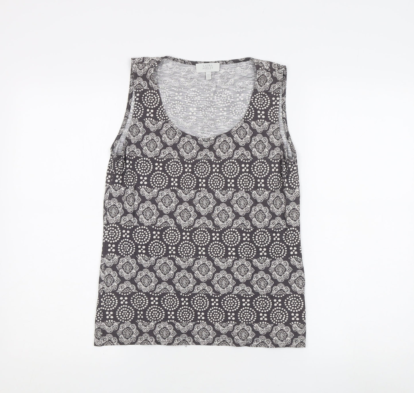 Womens UK Size 12 Laura Ashley Grey Basic Tank
