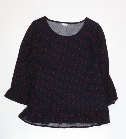 Jacqueline de Yong Women's Blue Polka Dot Blouse Size 8