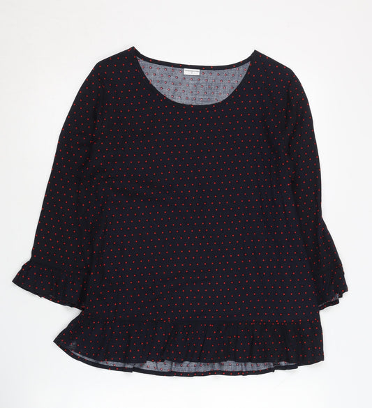 Jacqueline de Yong Women's Blue Polka Dot Blouse Size 8