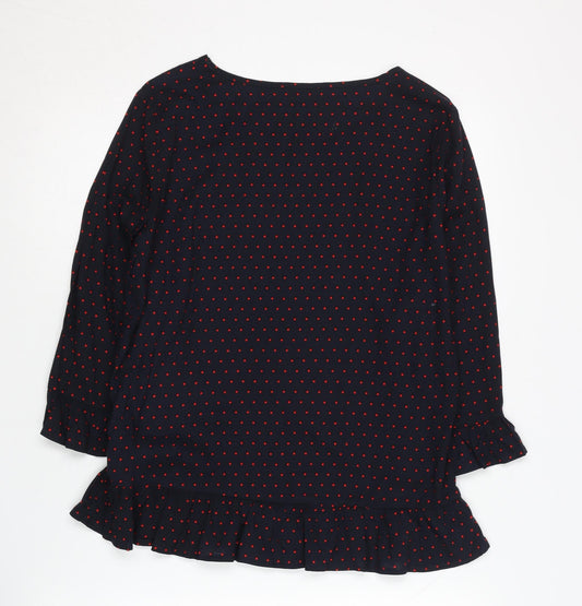 Jacqueline de Yong Women's Blue Polka Dot Blouse Size 8