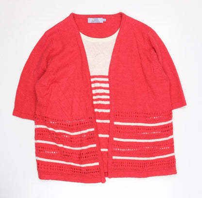 Womens UK Size L Honor Millburn Red Cardigan Jumper