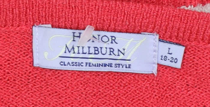 Womens UK Size L Honor Millburn Red Cardigan Jumper