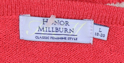 Womens UK Size L Honor Millburn Red Cardigan Jumper