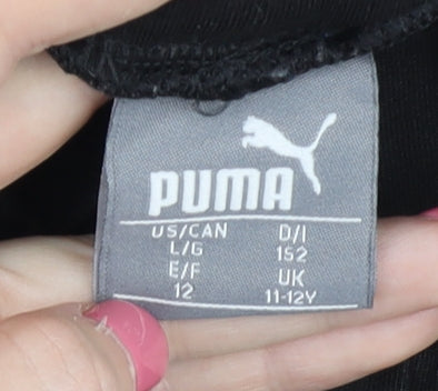 Puma Girls Black Leggings Size 11-12Y Activewear