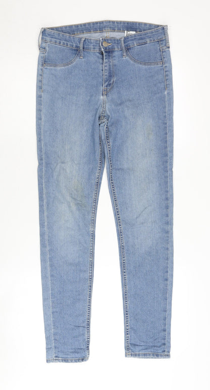 Womens UK Size 28 H&M Regular Fit Ankle Blue Jeans