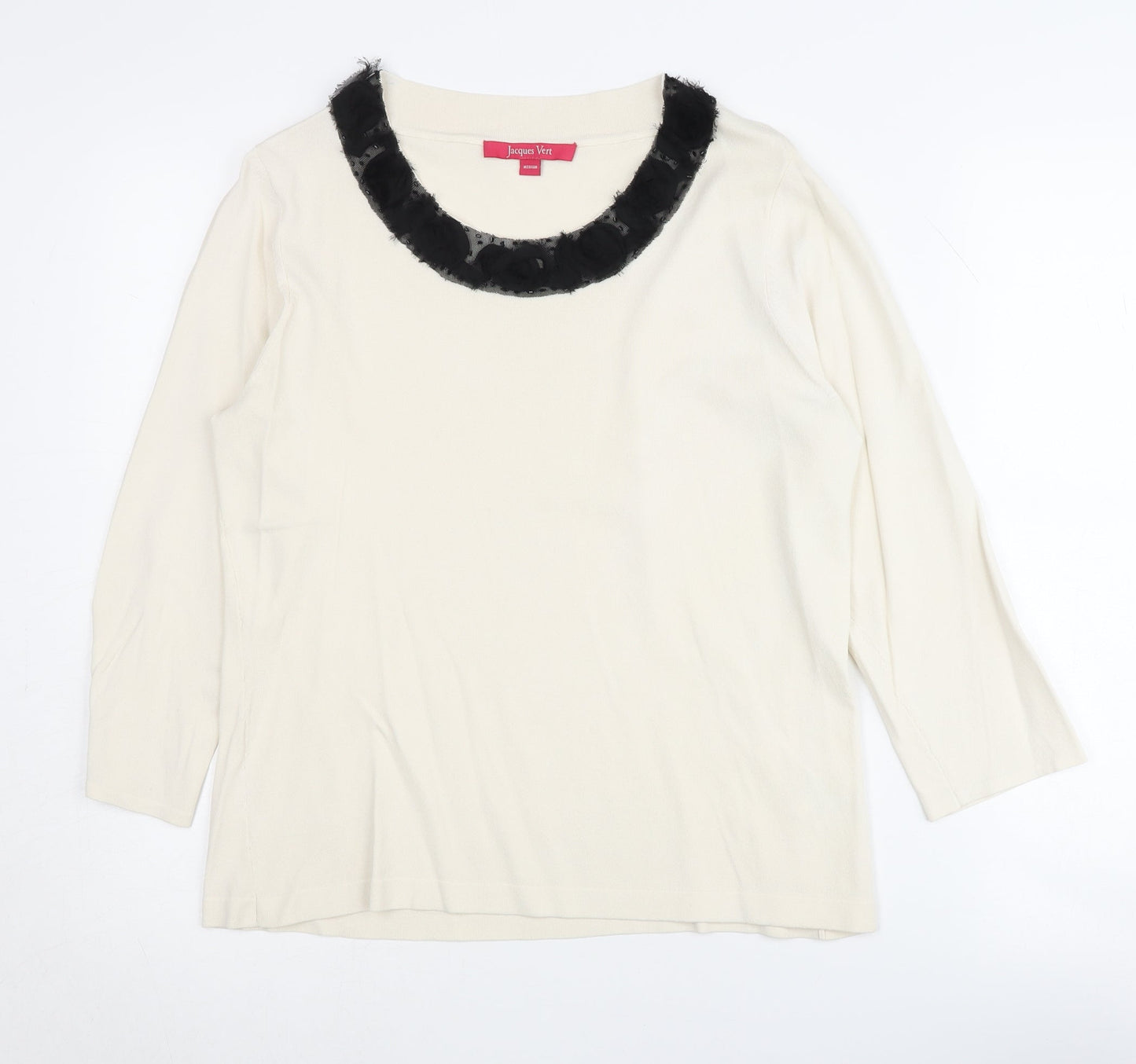Womens UK Size M Jacques Vert Ivory Pullover Jumper