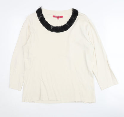 Womens UK Size M Jacques Vert Ivory Pullover Jumper