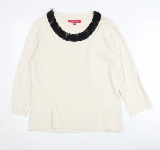 Womens UK Size M Jacques Vert Ivory Pullover Jumper