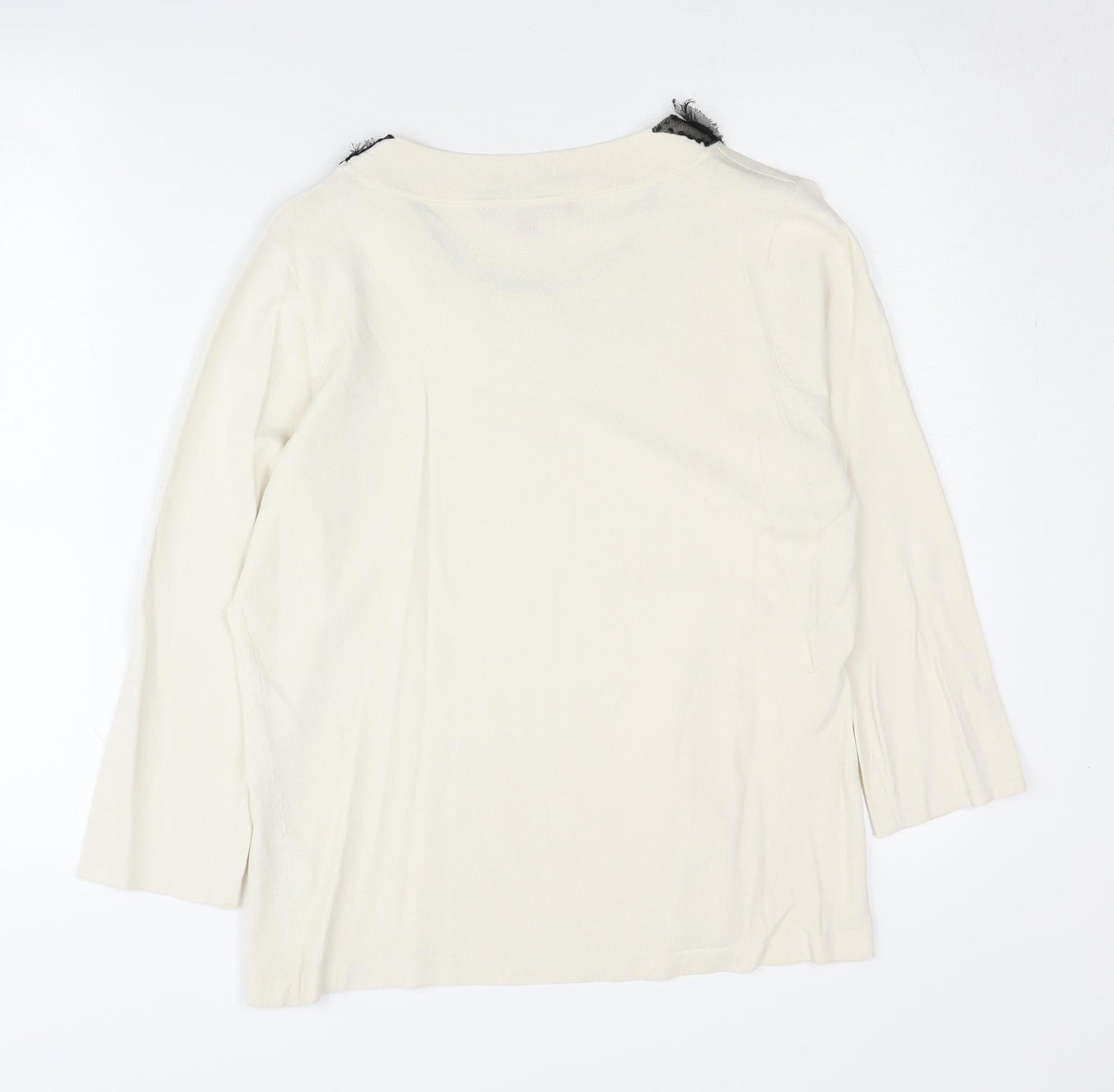 Womens UK Size M Jacques Vert Ivory Pullover Jumper