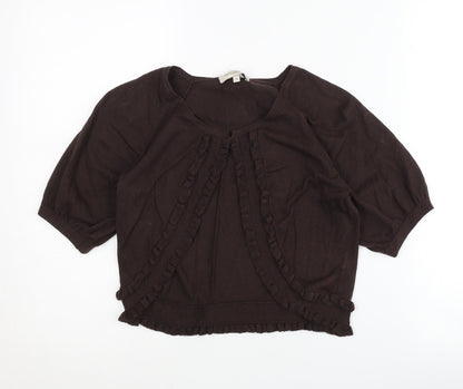 Rocha John Rocha Women's Brown Short Sleeve Jumper