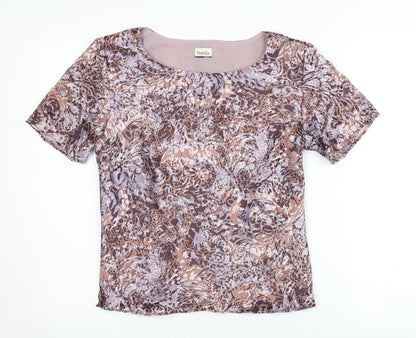 Womens UK Size 12 Viyella Multicoloured Basic T-Shirt