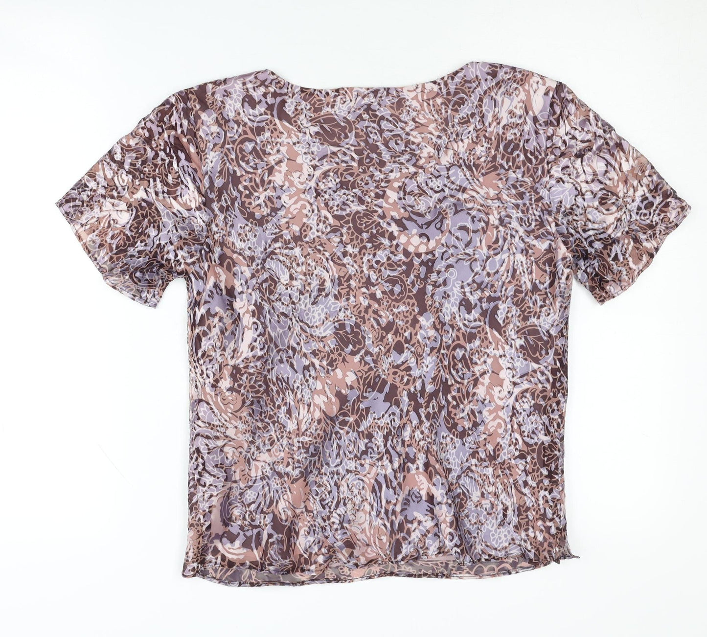 Womens UK Size 12 Viyella Multicoloured Basic T-Shirt