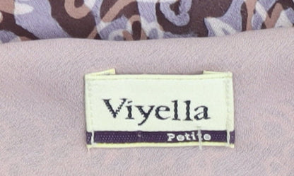 Womens UK Size 12 Viyella Multicoloured Basic T-Shirt