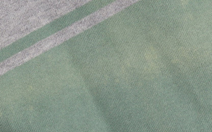 St George Duffer Men's Green Striped Henley Sweatshirt L