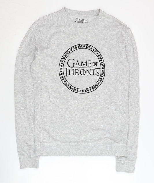Additional front view of HBO unisex grey game of thrones sweatshirt s