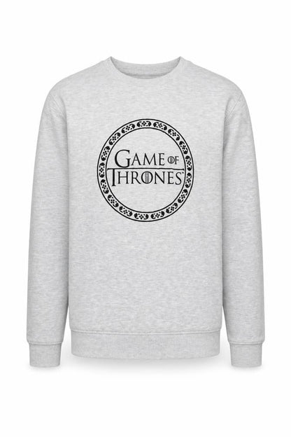 Front view of HBO unisex grey game of thrones sweatshirt s