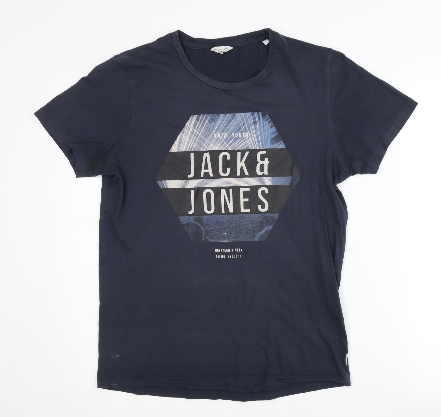 Mens UK Size S JACK & JONES Blue  T-Shirt