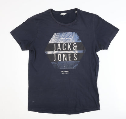 Mens UK Size S JACK & JONES Blue  T-Shirt