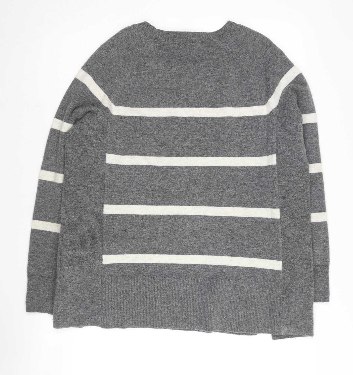 Banana Republic Women's Grey Striped Pullover Jumper XS