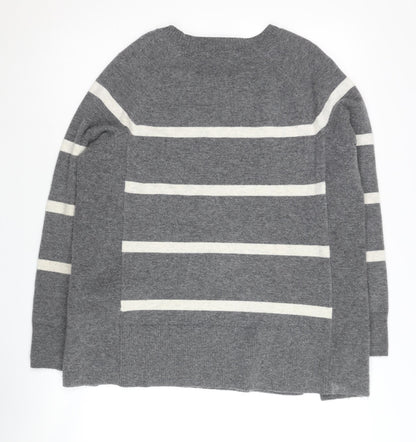 Banana Republic Women's Grey Striped Pullover Jumper XS