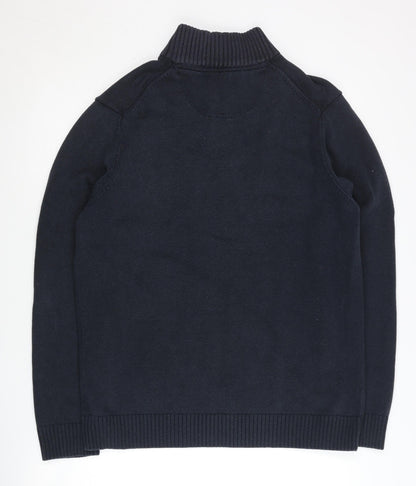 Bäumler Men's Blue Cotton Knit Henley Sweatshirt Size L