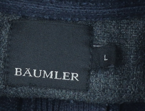 Bäumler Men's Blue Cotton Knit Henley Sweatshirt Size L