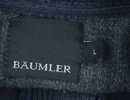 Bäumler Men's Blue Cotton Knit Henley Sweatshirt Size L