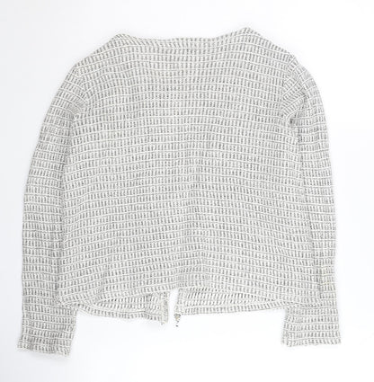 Massimo Dutti Girls White Cardigan, Size 11-12 Years, Zip