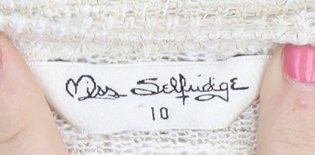 Womens UK Size 10 Miss Selfridge Ivory Pullover Jumper