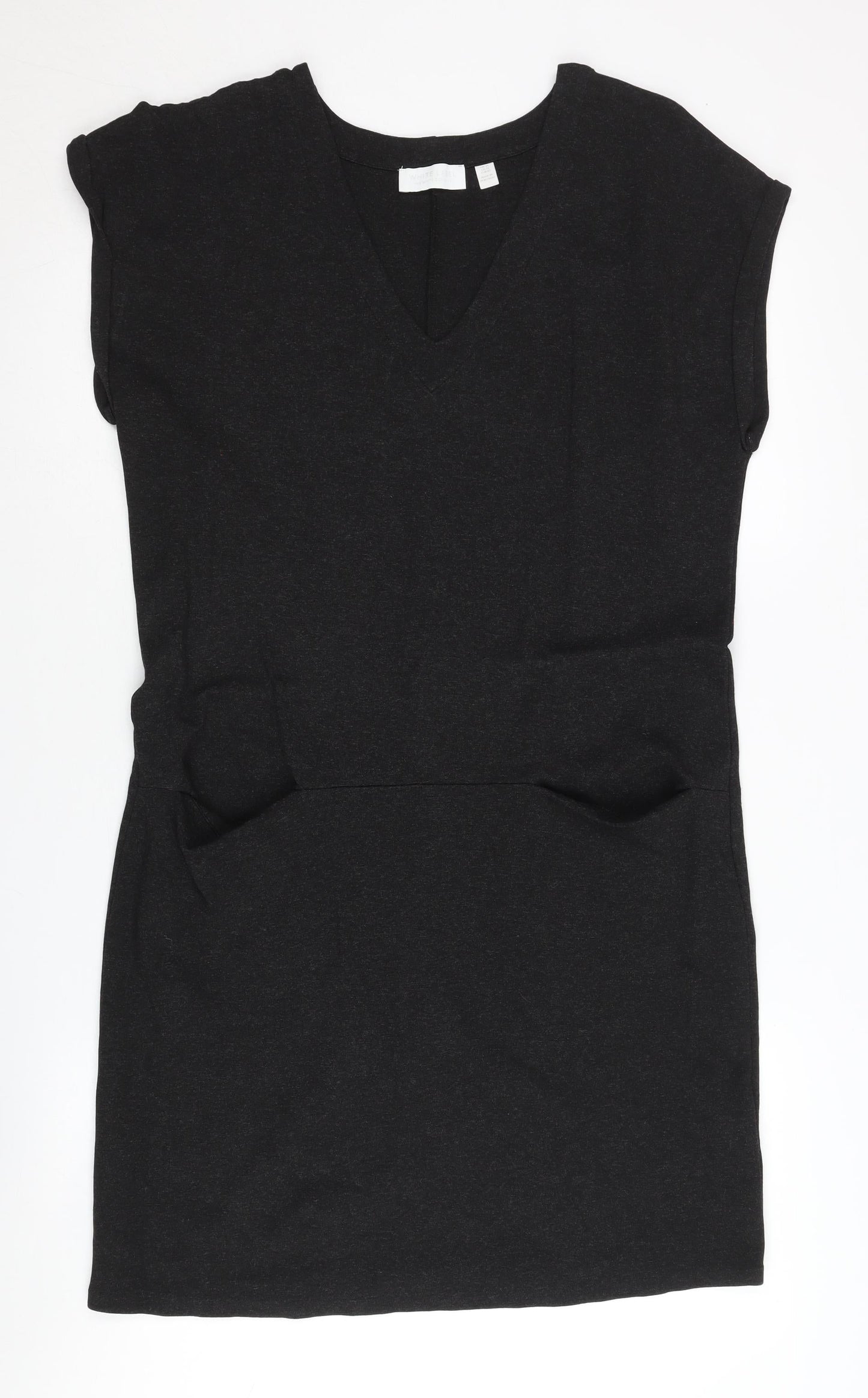 The White Company Women's Black V-Neck Dress Size 14
