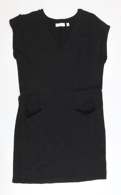 The White Company Women's Black V-Neck Dress Size 14