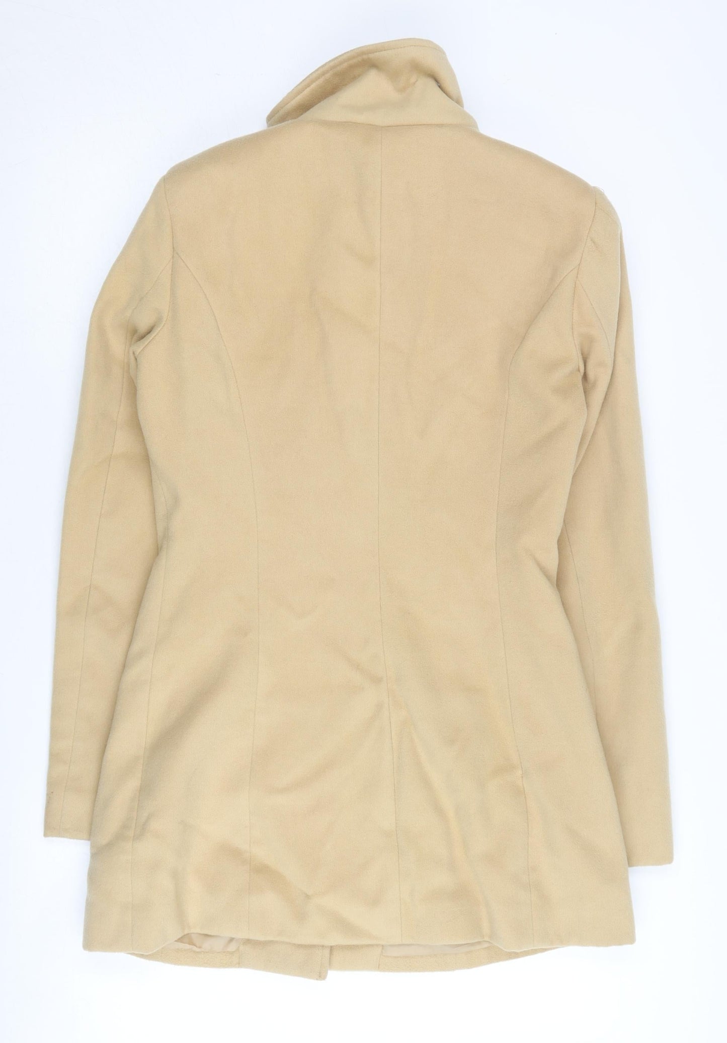 Jacqueline de Yong Women's Beige Coat - Size S, Zip Closure