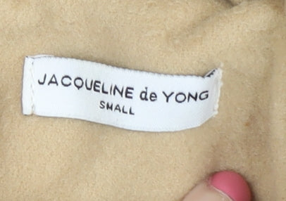 Jacqueline de Yong Women's Beige Coat - Size S, Zip Closure