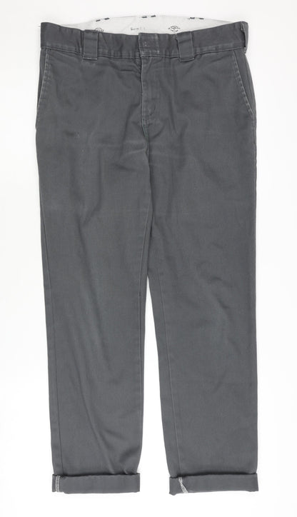 Dickies Men's Grey Chino Trousers, Slim Fit, Size 30