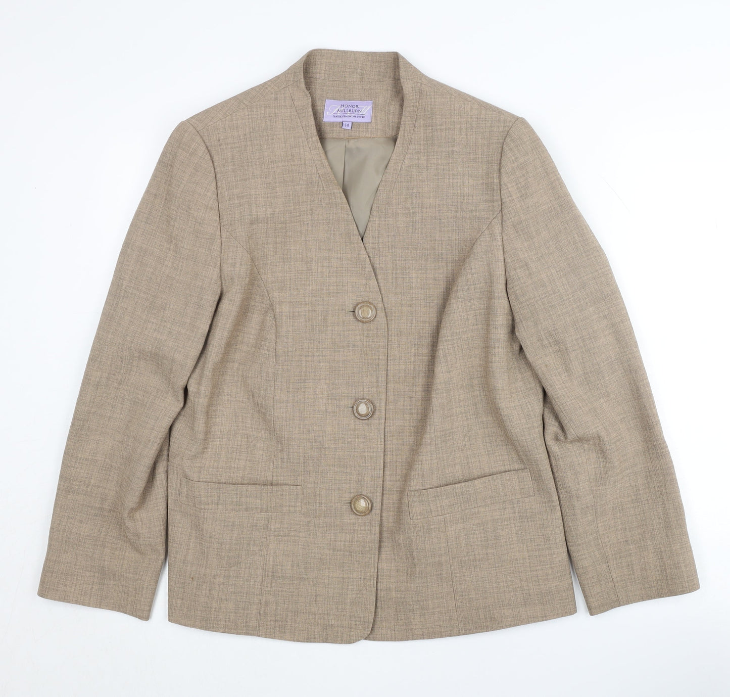 Honor Millburn Women’s Beige Suit Jacket Size 14