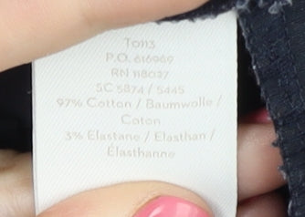 Boden Women's Blue Cotton Trousers, Size 10, Straight Leg