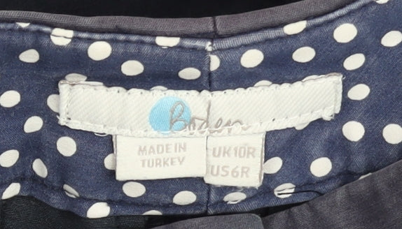 Boden Women's Blue Cotton Trousers, Size 10, Straight Leg