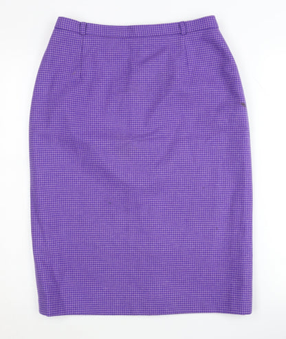 Eastex Women's Purple Check Pencil Skirt, Size 12