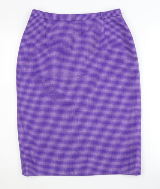 Eastex Women's Purple Check Pencil Skirt, Size 12